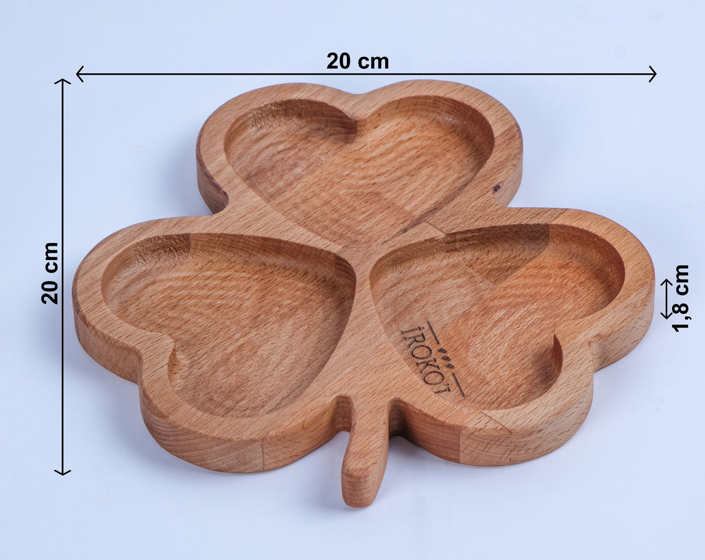 El Yapımı Ahşap Çerezlik – Yonca Sunum Tabağı