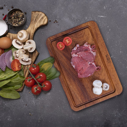 İROKO L Doğal İroko Ahşap Kesme ve Sunum Tahtası 33x23 cm