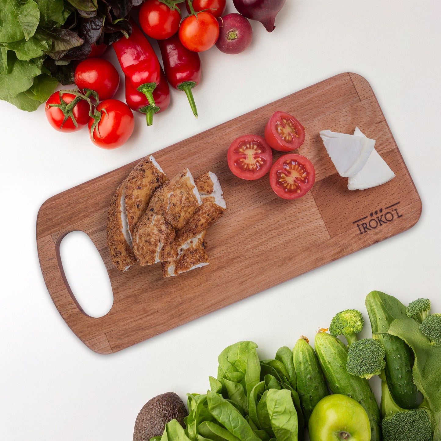 İROKO’L Kayın Ağacı Ahşap Kesme & Sunum Tahtası – 30x13,5 cm | Gıdaya Uygun, Doğal