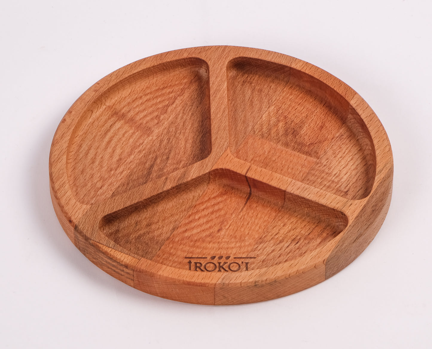 El Yapımı Ahşap Çerezlik – 3 Bölmeli Sunum Tabağı