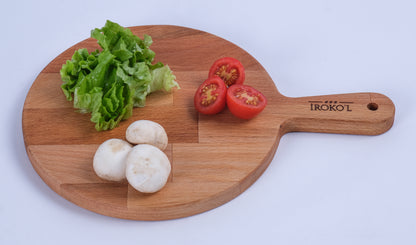 İROKO’L Yuvarlak Kayın Ağacı Ahşap Sunum & Kesme Tahtası – 33x23 cm | Doğal, Gıdaya Uygun