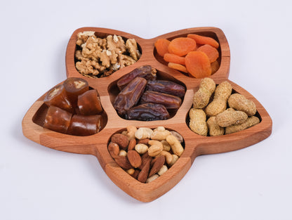 El Yapımı Ahşap Çerezlik – Yıldız Sunum Tabağı