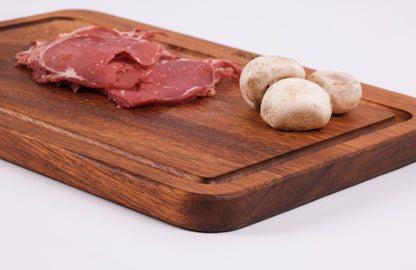 İROKO L Doğal İroko Ahşap Kesme ve Sunum Tahtası 33x23 cm