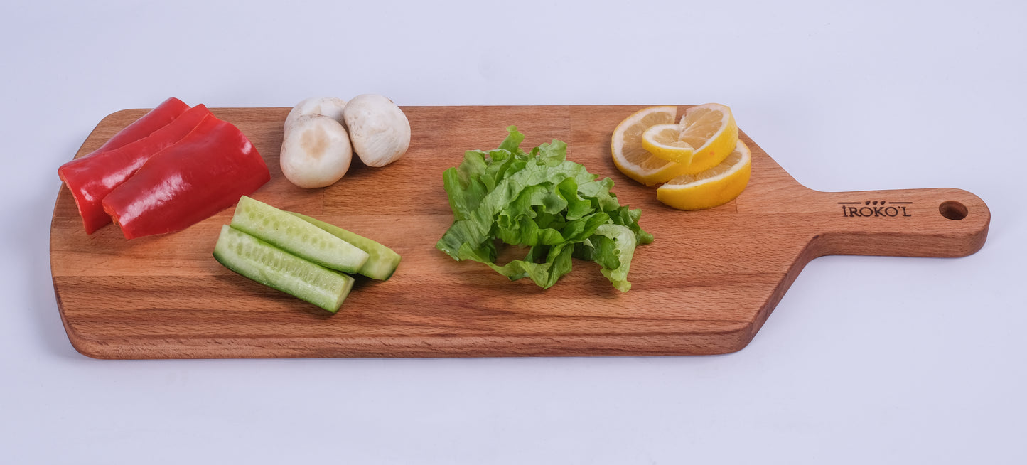 İROKO’L Kayın Ağacı Ahşap Kesme & Sunum Tahtası – 50x18 cm | Doğal, Dayanıklı, Gıdaya Uygun