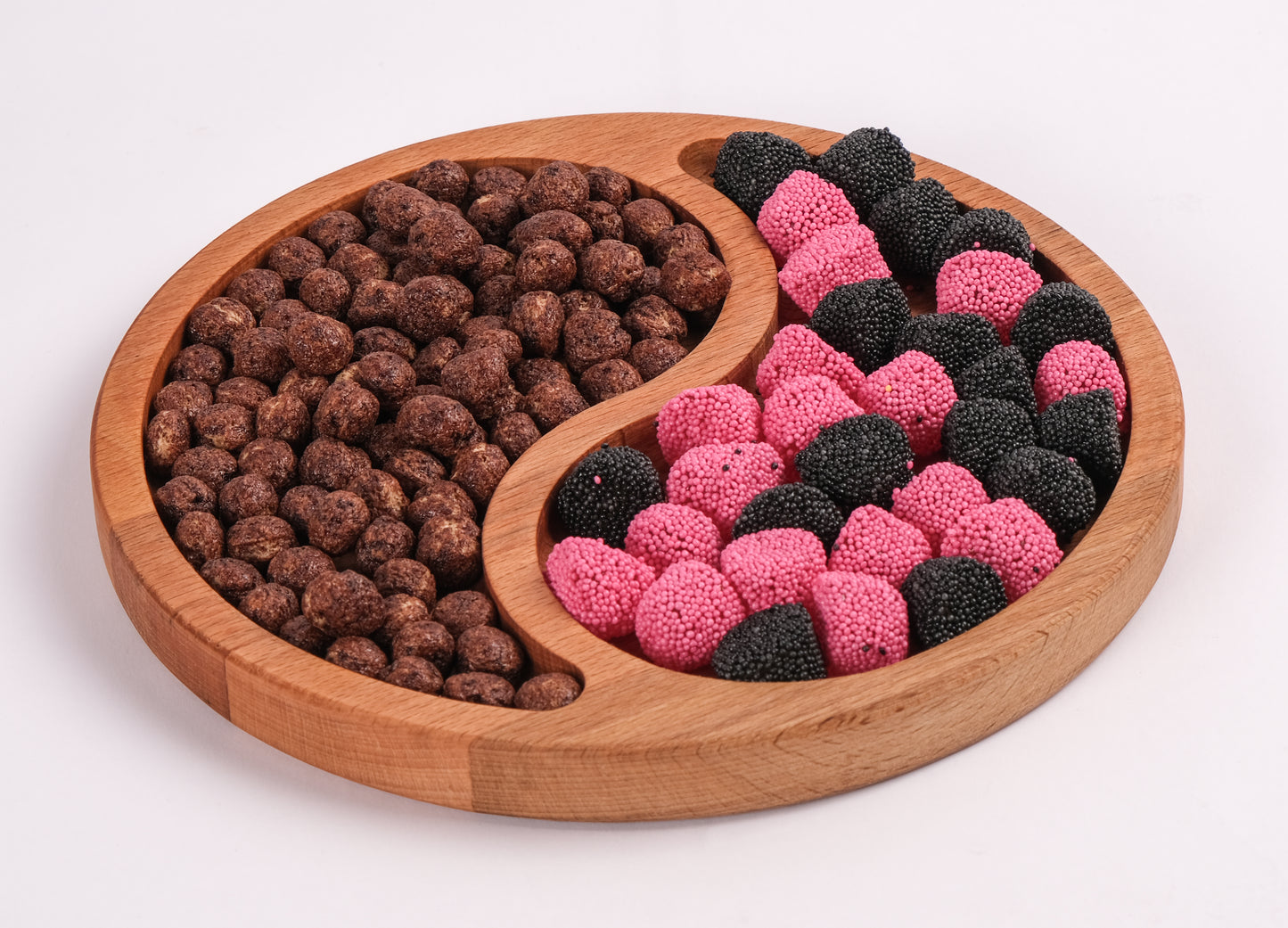 El Yapımı Ahşap Çerezlik | 2 Bölmeli Sunum Tabağı