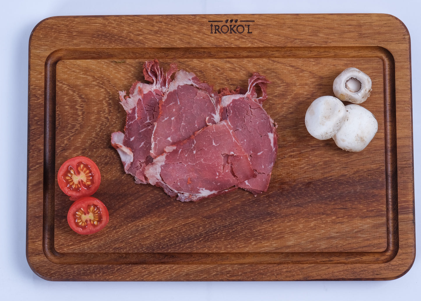 İROKO L Doğal İroko Ahşap Kesme ve Sunum Tahtası 33x23 cm