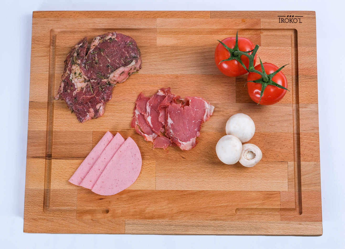 İROKO’L Kayın Ağacı Profesyonel Ahşap Kesme Tahtası – 45x35 cm | Kalın, Oluklu, Gıdaya Uygun