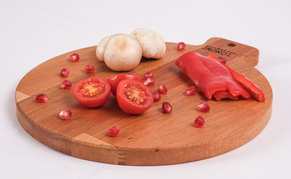 İROKO’L Kayın Ağacı Ahşap Sunum & Kesme Tahtası – 28,5x25 cm | Saplı, Doğal, Gıdaya Uygun