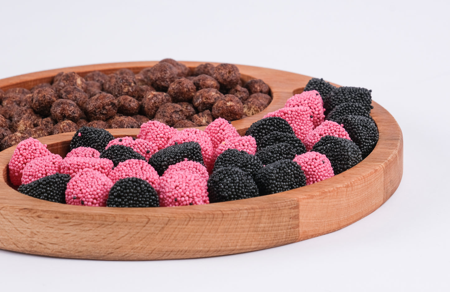 El Yapımı Ahşap Çerezlik | 2 Bölmeli Sunum Tabağı