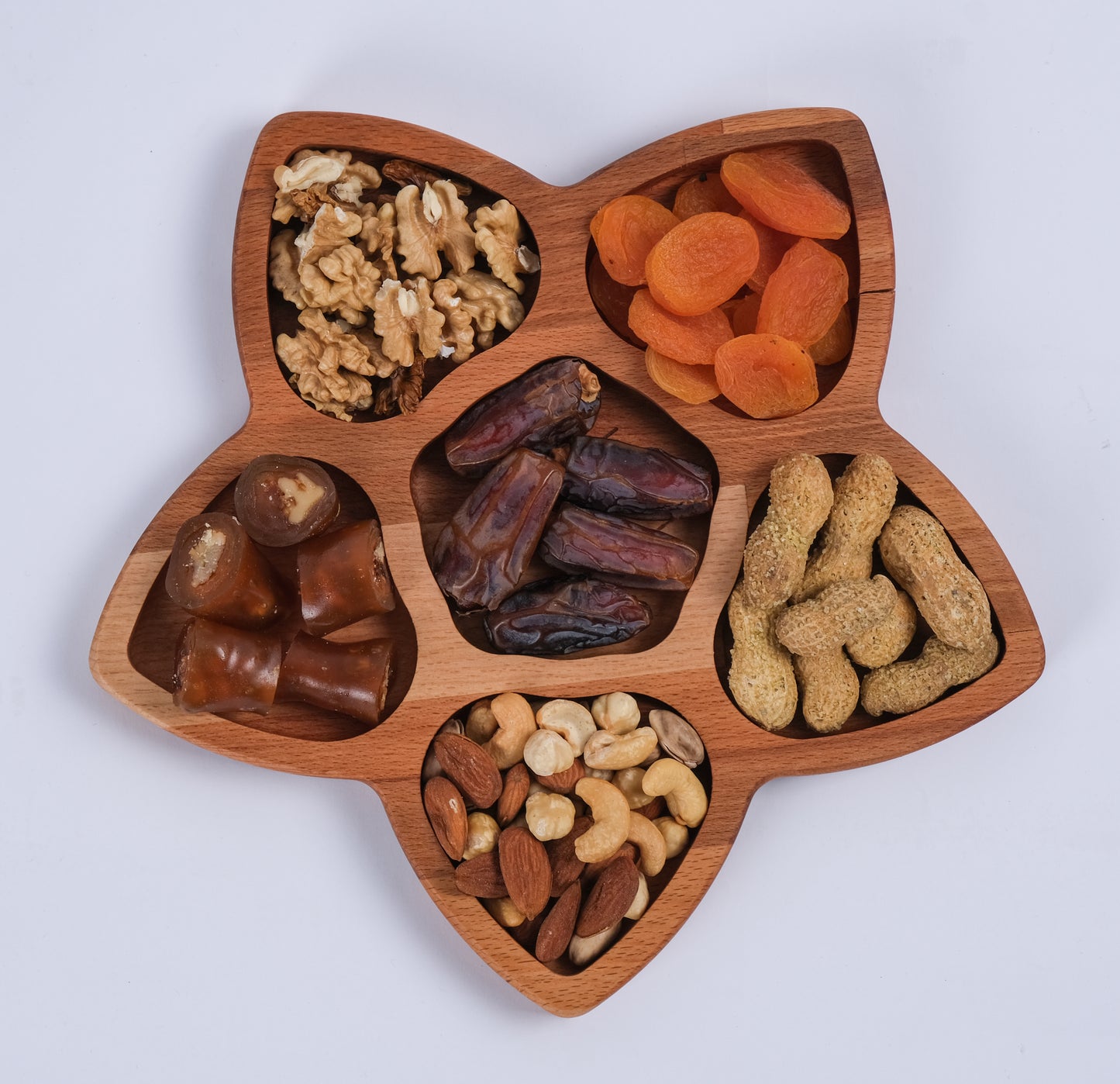 El Yapımı Ahşap Çerezlik – Yıldız Sunum Tabağı