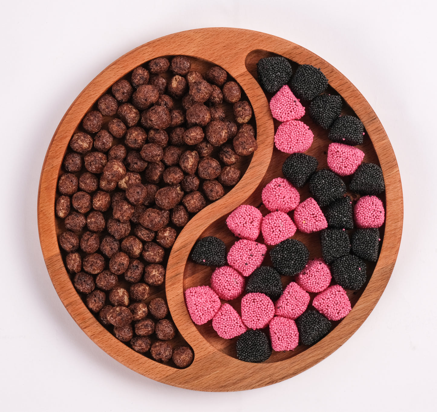 El Yapımı Ahşap Çerezlik | 2 Bölmeli Sunum Tabağı