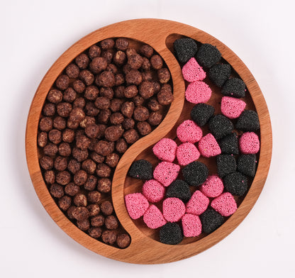 El Yapımı Ahşap Çerezlik | 2 Bölmeli Sunum Tabağı