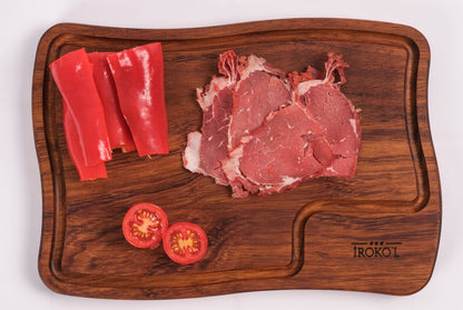 İROKO'L Premium İroko Ahşap Et ve Sunum Tahtası Doğal, , Dayanıklı Mutfak Kesme Panosu