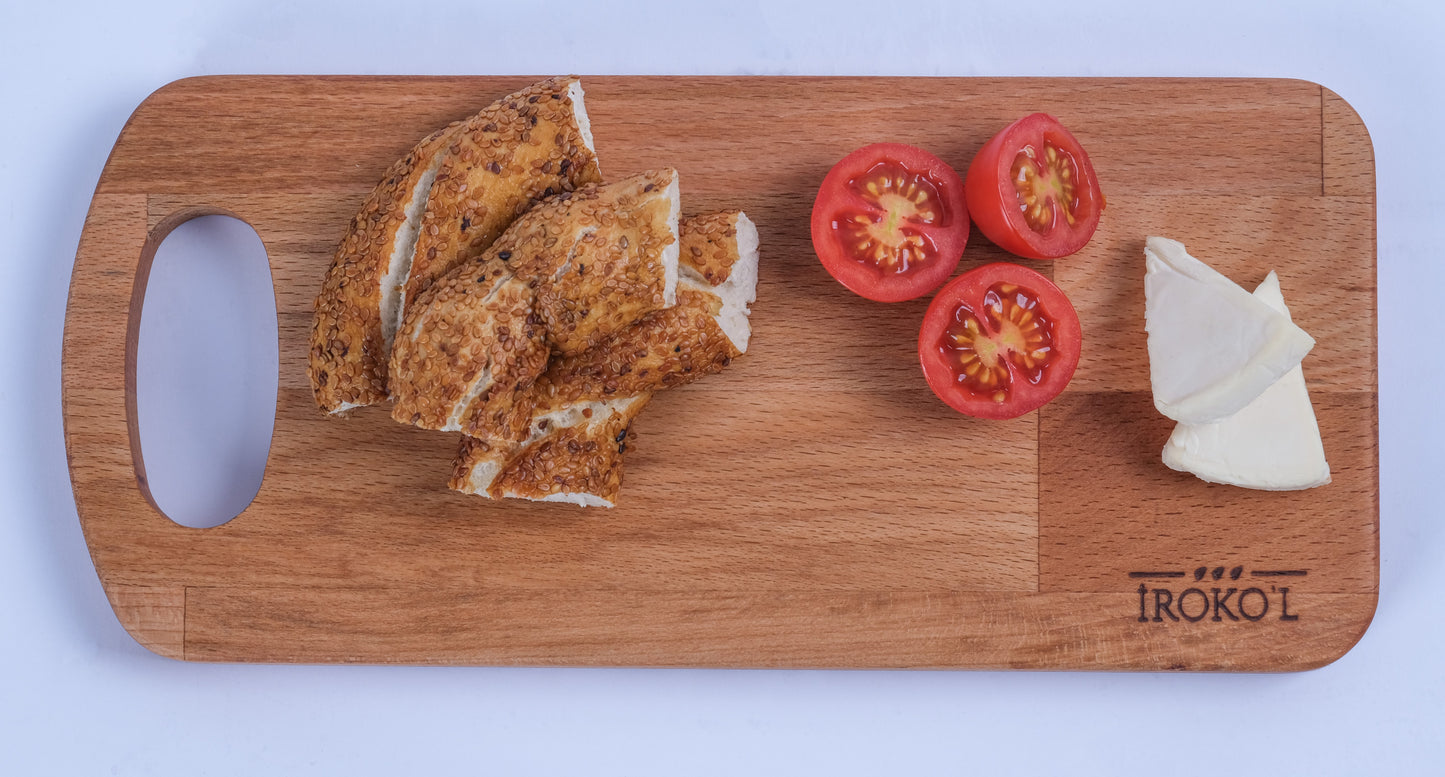 İROKO’L Kayın Ağacı Ahşap Kesme & Sunum Tahtası – 30x13,5 cm | Gıdaya Uygun, Doğal