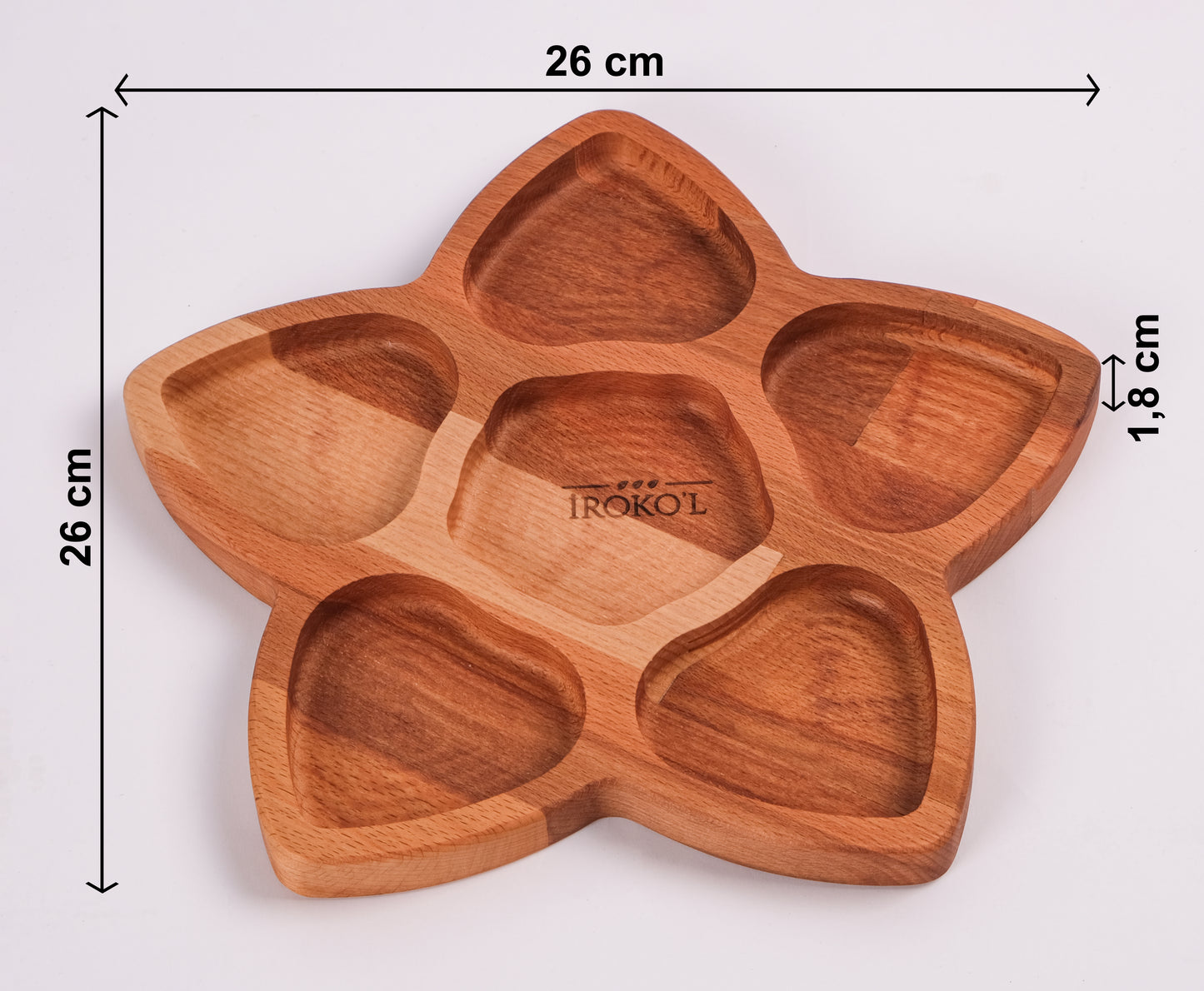 El Yapımı Ahşap Çerezlik – Yıldız Sunum Tabağı