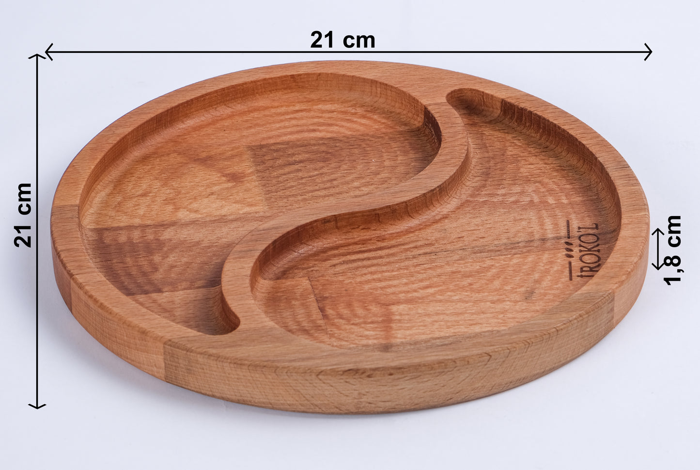 El Yapımı Ahşap Çerezlik | 2 Bölmeli Sunum Tabağı