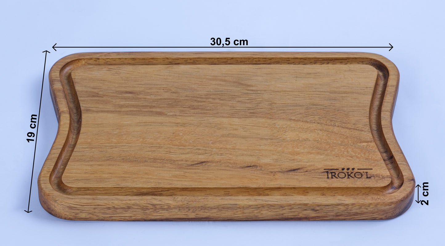 İROKO'L Doğal Ahşap Kesme Tahtası 19X30 – Premium Mutfak Sunum Panosu