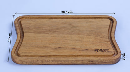 İROKO'L Doğal Ahşap Kesme Tahtası 19X30 – Premium Mutfak Sunum Panosu