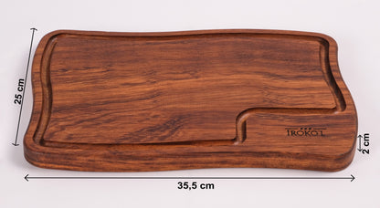 İROKO'L Premium İroko Ahşap Et ve Sunum Tahtası Doğal, , Dayanıklı Mutfak Kesme Panosu