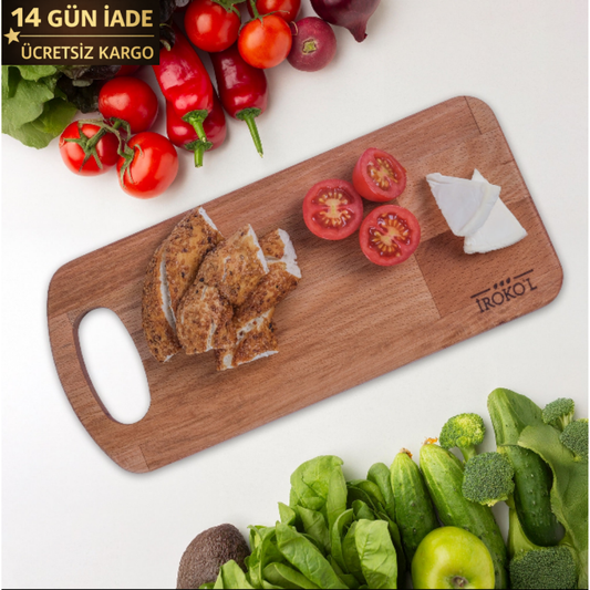 İROKO’L Kayın Ağacı Ahşap Kesme & Sunum Tahtası – 30x13,5 cm | Gıdaya Uygun, Doğal
