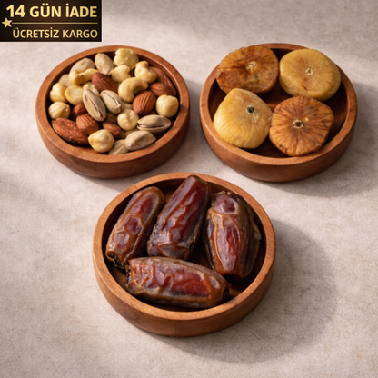 El Yapımı Ahşap Çerezlik – Minimal Sunum Tabağı