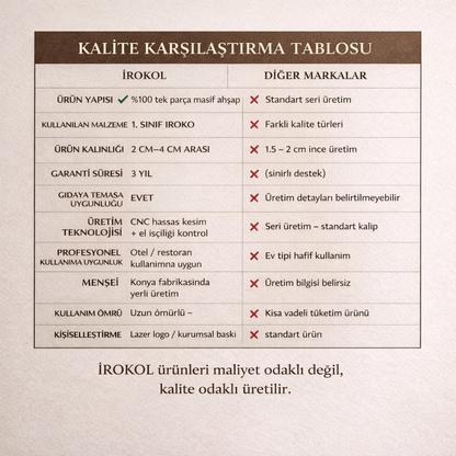 İROKO'L Ahşap Yuvarlak Kesme ve Sunum Tahtası Delikli – 28x23 cm, Doğal Kayın Ağacı